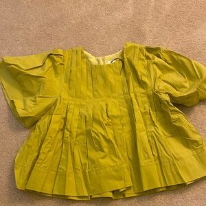 Vibrant Yellow Pleated Blouse S